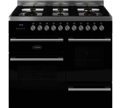 BRITANNIA  Delphi 100 XG Dual Fuel Range Cooker - Gloss Black & Stainless Steel